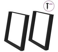 vidaXL Pieds de table à manger forme de U 2 pcs noir 90x(72-73) cm