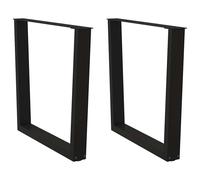 vidaXL Pieds de table à manger Forme en V 2 pièces Noir 80 x (72-73,3) cm Acier