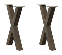 Vidaxl Pieds De Table À Manger Forme De X 2 Pcs 50x(72-73) Cm Acier