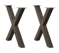 Vidaxl Pieds De Table À Manger Forme De X 2 Pcs 70x(72-73) Cm Acier