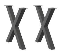 vidaXL Pieds de table à manger forme de X 2 pcs 80x(72-73) cm acier