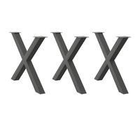 vidaXL Pieds de table à manger forme de X 3 pcs 90x(72-73) cm acier