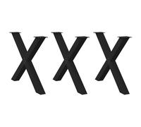 vidaXL Pieds de table à manger forme de X 3 pcs noir 90x(72-73) cm