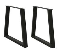 vidaXL Pieds de Table à Manger en Forme de V, 2 pièces, Noir, 70 x (72-73,3) cm, Acier