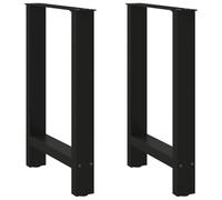 vidaXL Pieds de table à manger 2 pièces Acier Noir 50 x (72-73) cm