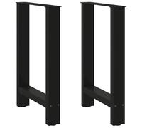 vidaXL Pieds de table basse Noir 2 pièces 60 x (72-73) cm Acier