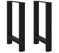 vidaXL Pieds de table basse Noir 2 pièces 60 x (72-73) cm Acier