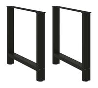 vidaXL Pieds de table basse 4013312 2 pièces acier 80 x (72-73) cm Noir