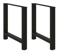 vidaXL Pieds de table à manger Noir 2 pièces 80 x (72-73) cm Acier 4013312