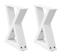 vidaXL Pieds de table basse 2 pièces Blanc 30 x (30-31,3) cm Acier