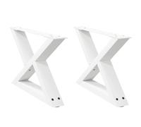 vidaXL Pieds de table basse 2 pièces Blanc 50 x (30-31,3) cm Acier