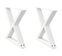 vidaXL Pieds de table basse 2 pièces Blanc 50 x (42-43,3) cm Acier