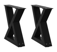 vidaXL Pieds de table basse 2 pièces Noir 30 x (30-31,3) cm Acier