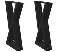 vidaXL Pieds de table basse 2 pièces Noir 38 x (42-43,3) cm Acier