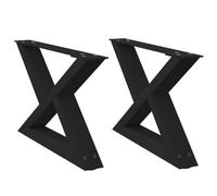 vidaXL Pieds de table basse 2 pièces (4012688) Noir 60 x (30-31,3) cm Acier