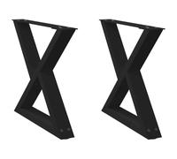 vidaXL Pieds de table basse 2 pièces Noir 60 x (42–43,3) cm Acier