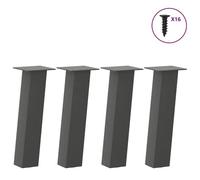 vidaXL Pieds de table basse 4 pcs anthracite 30 cm acier