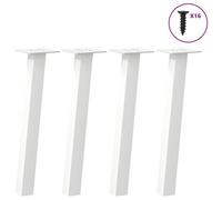 vidaXL Pieds de table basse 4 pcs blanc 30 cm acier