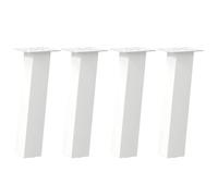 vidaXL Pieds de table basse 4 pièces, blanc, acier, 30 cm
