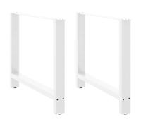 vidaXL Pieds de table à manger 90 x (72–73) cm Acier Blanc 2 pièces