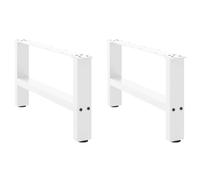 vidaXL Pieds de table basse Blanc 2 pièces 30×60 cm Acier