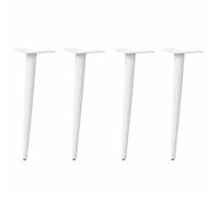 vidaXL Pieds de table basse coniques 4 pièces Blanc 30-31 cm Acier