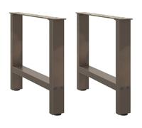 vidaXL Pieds de table basse en acier naturel 2 pièces 60 x (42-43) cm
