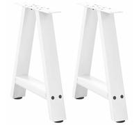vidaXL Pieds de table basse en forme de A 2 pièces blanc 38 x (42-43) cm acier