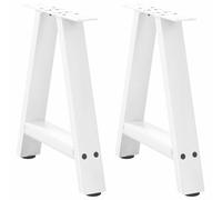 vidaXL Pieds de table basse forme de A 2 pcs blanc 50x(42-43) cm acier