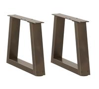 vidaXL Pieds de table basse en forme de V, 2 pièces, acier naturel, 30 x (30-31,3) cm