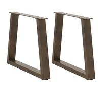 vidaXL Pieds de Table Basse en Forme de V, 2 pièces, Acier Naturel, 50 x (42-43,3) cm