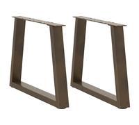 vidaXL Pieds de table basse en forme de V, 2 pièces, acier naturel, 50 x (42-43,3) cm