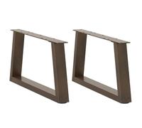 Pieds de table basse en forme de V, 2 pièces, acier naturel, 60 x (30-31,3) cm 4012535