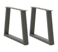 vidaXL Pieds de Table Basse en Forme de V, 2 pièces, Anthracite, 50 x (42-43,3) cm, Acier