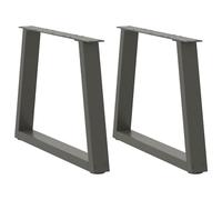 vidaXL Pieds de table basse en forme de V – 2 pièces, Anthracite, 50 x (42–43,3) cm, Acier