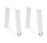 vidaXL Pieds de Table Basse en Forme de V, 2 pièces, Blanc, 30 x (30-31,3) cm, Acier