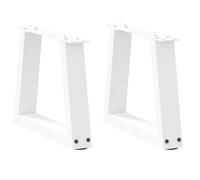 vidaXL Pieds de table basse en forme de V, 2 pièces, blanc, 30 x (30-31,3) cm, acier 4012521