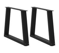 vidaXL Pieds de table basse en V – 2 pièces, noir, 50 x (42–43,3) cm, acier