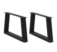 vidaXL Pieds de table basse – forme en V – 2 pièces, acier, 60 x (30–31,3) cm, noir – 4012532