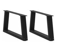 vidaXL Pieds de table basse – forme en V – 2 pièces, acier, 60 x (30–31,3) cm, noir – 4012532