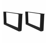 vidaXL Pieds de Table Basse en Forme de V, 2 pièces, Noir, 70 x (30-31,3) cm, Acier