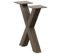 vidaXL Pieds de Table Basse en Forme de X, 2 pièces, Acier Naturel, 30 x (30-31) cm