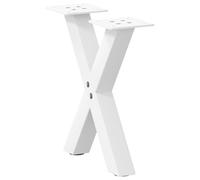 vidaXL Pieds de table basse en X 2 pièces Blanc 30 x (30-31) cm Acier