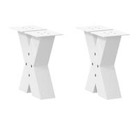 vidaXL Pieds de Table Basse en Forme de X, 2 pièces, Blanc, 40 x (30-31) cm, Acier