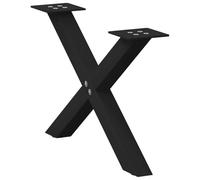 vidaXL Pieds de table basse en forme de X, 2 pièces, noir, 50 x (30-31) cm, acier 4012876 Noir