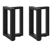 vidaXL Pieds de table basse en T, 2 pièces, noir, 38 x 25 x (42-43) cm, acier 4013024 Noir