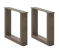 vidaXL Pieds de table basse en U 2 pièces Acier naturel 30 x (30-31) cm Acier