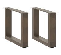 vidaXL Pieds de table basse en U, 2 pièces, acier naturel, 40 x (30-31) cm
