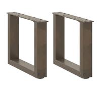 vidaXL Pieds de table basse en U, 2 pièces, acier naturel, 40 x (30-31) cm 4013135