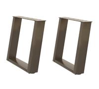 vidaXL Pieds de table basse en U, 2 pièces, acier naturel, 50 x (42-43) cm